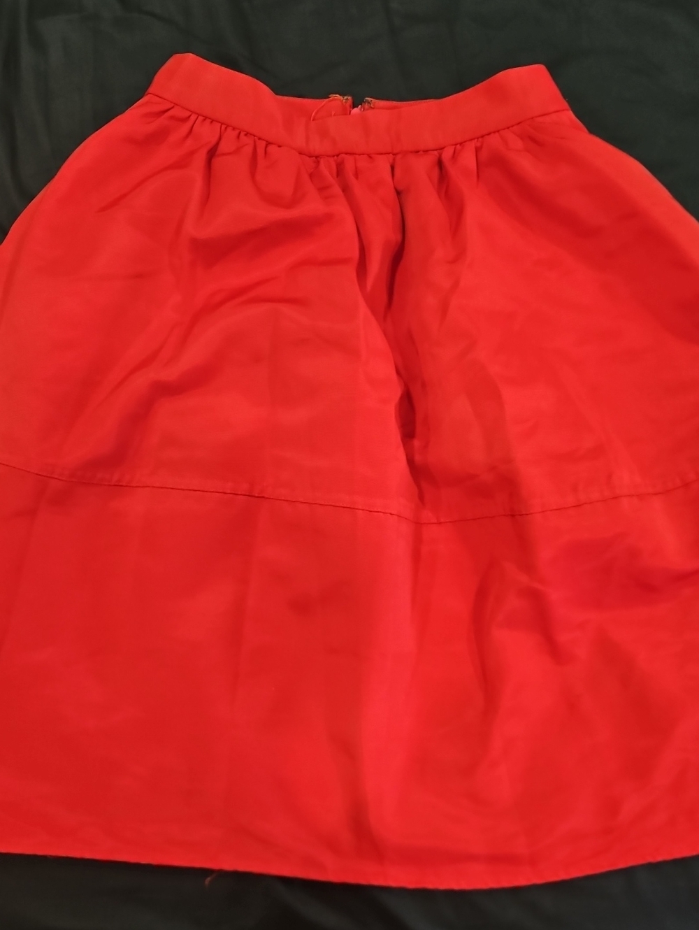 Women's Red A-Line Skirt With Pockets
